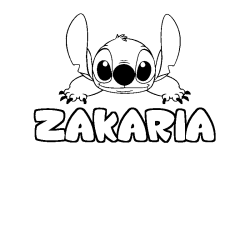 Dibujo para colorear ZAKARIA - decorado Stitch