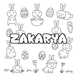 Coloración del nombre ZAKARYA - decorado Pascua