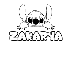 Coloración del nombre ZAKARYA - decorado Stitch