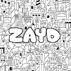 Coloración del nombre ZAYD - decorado ciudad