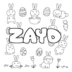 Coloración del nombre ZAYD - decorado Pascua