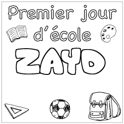 Coloración del nombre ZAYD - decorado primer día de escuela