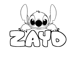 Coloración del nombre ZAYD - decorado Stitch