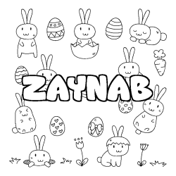 Coloración del nombre ZAYNAB - decorado Pascua