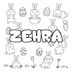 Coloración del nombre ZEHRA - decorado Pascua