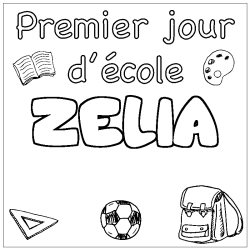 Coloración del nombre ZELIA - decorado primer día de escuela