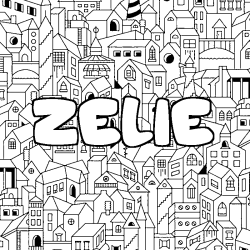 Coloración del nombre ZELIE - decorado ciudad