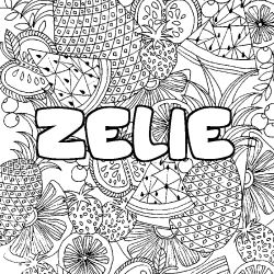 Coloración del nombre ZELIE - decorado mandala de frutas