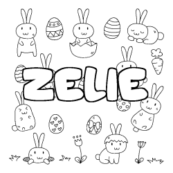 Coloración del nombre ZELIE - decorado Pascua