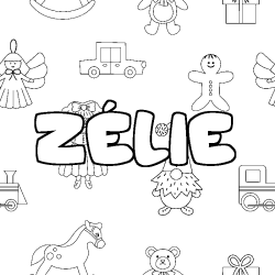 Coloración del nombre ZÉLIE - decorado juguetes