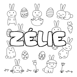 Coloración del nombre ZÉLIE - decorado Pascua