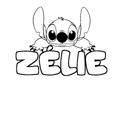 Coloración del nombre ZÉLIE - decorado Stitch