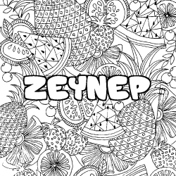 Coloración del nombre ZEYNEP - decorado mandala de frutas