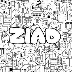 Coloración del nombre ZIAD - decorado ciudad