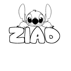 Coloración del nombre ZIAD - decorado Stitch