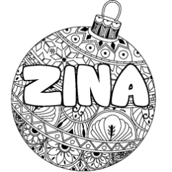 Coloración del nombre ZINA - decorado bola de Navidad