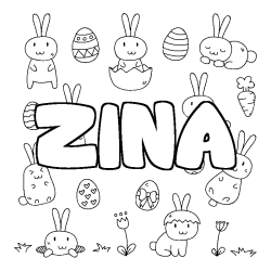 Coloración del nombre ZINA - decorado Pascua