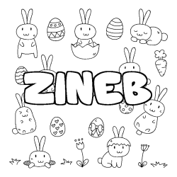 Coloración del nombre ZINEB - decorado Pascua