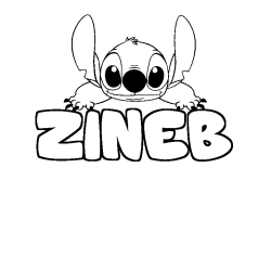 Coloración del nombre ZINEB - decorado Stitch