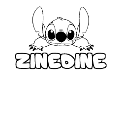 Coloración del nombre ZINEDINE - decorado Stitch