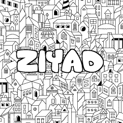 Coloración del nombre ZIYAD - decorado ciudad