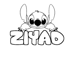 Coloración del nombre ZIYAD - decorado Stitch