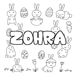 Coloración del nombre ZOHRA - decorado Pascua