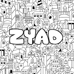 Coloración del nombre ZYAD - decorado ciudad