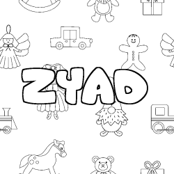 Coloración del nombre ZYAD - decorado juguetes