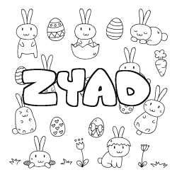 Coloración del nombre ZYAD - decorado Pascua