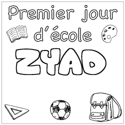 Coloración del nombre ZYAD - decorado primer día de escuela