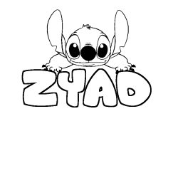 Coloración del nombre ZYAD - decorado Stitch