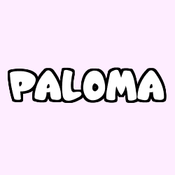 Coloración del nombre PALOMA