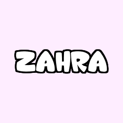 Coloración del nombre ZAHRA