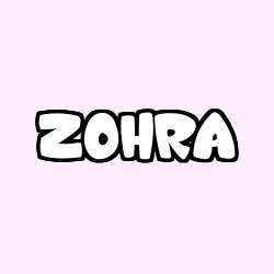 Coloración del nombre ZOHRA