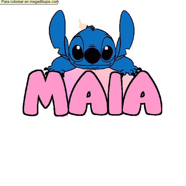 Coloración del nombre MAIA - decorado Stitch por un invitado